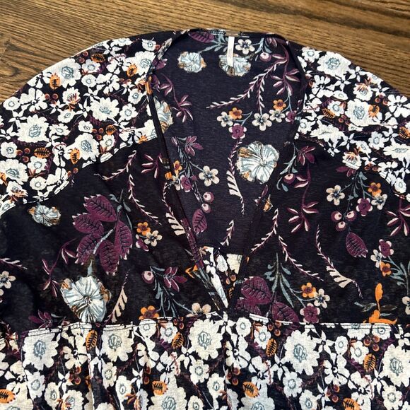 Free People Size S Isabelle Floral Print Long Sleeve Tunic Flowy Boho Semi Sheer - Picture 5 of 11